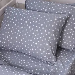 Комплект постільної білизни MirSon Фланель 012 Grey Stars сімейний 160x220 см (2200009653155) - мініатюра 8