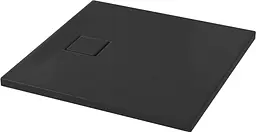 Душовий піддон квадратний Cersanit Tako Slim 80x4 чорний матовий + сифон S932-165, чорний