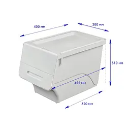 Білий контейнер для зберігання 45.5x28.5x31cm SW-00002421 - мініатюра 2
