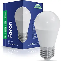 Світлодіодна лампа Feron LB-205 G45  230V 9W E27 4000K (40179) - мініатюра 2