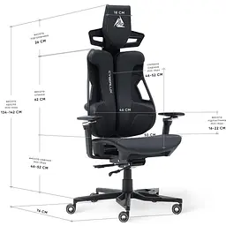Геймерське крісло Mealux Cyberlux V10 Black (GM-V10 PB) - мініатюра 7