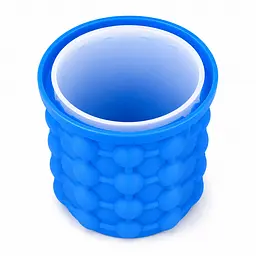 Силіконова форма відро для льоду з кришкою Ice Cube Maker Genie для охолодження напоїв Блакитний 88476 - мініатюра 5