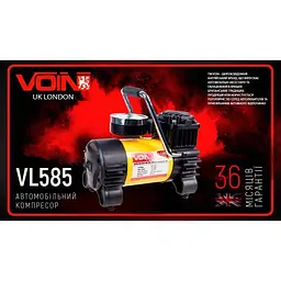 Автомобільний компресор VOIN 150psi 15A 40л прикурювач перехідник на клеми (VL-585) - мініатюра 3