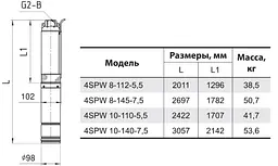Свердловинний насос NPO 4SPW 10-140-7,5 - мініатюра 5