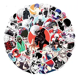 Стікерпак Токійський Гуль Набір наклейок GeekLand Tokyo Ghoul 50 штук