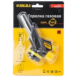 Пальник газовий Sigma турбо 360° з п'єзопідпалом (2901331) - мініатюра 6