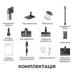 Бездротовий пилосос Dreame R20 Ultra AquaCycle - мініатюра 11