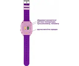Дитячий смарт-годинник Amigo GO005 4G WIFI Thermometer фіолетовий - мініатюра 5