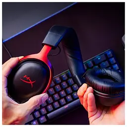 Навушники HyperX гарнітура ігрова геймерські Cloud III 3.5 mm (727A9AA) чорні червоні - мініатюра 5