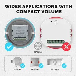 Реле Zigbee Moes ZM-104B-M Tuya Smart Switch 2ch 10 А двоканальне - мініатюра 4