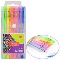Ручки гелеві YES "Neon" неон набір 6 шт.