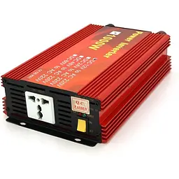 Інвертор напруги Demuda 1000W 12/220V з апроксимованою синусоїдою, 1 універсальна розетка, клемні дроти, Q10