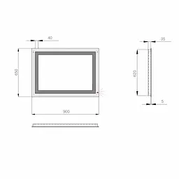 Дзеркало Sanwerk Лава "Квадра" 90x65 ZL0000162 - мініатюра 5