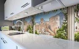 Вініловий кухонний фартух Замок в Пустелі наклейка для кухні Архітектура Бежевий Happy Pocket Z181655 - мініатюра 6