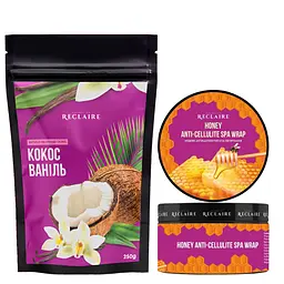 Подвійний медовий антицелюлітний набір для тіла: Скраб+обгортання Reclaire cosmetics