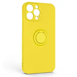 Силиконовый чехол для Apple iPhone 13 Pro Max, Icon Ring, желтый, панель-накладка, с кольцом-подставкой на 360°, противоударный, возможность использования магнитных держателей, ArmorStandart (ARM68678)