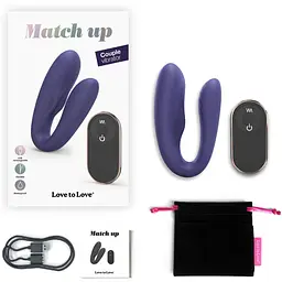 Вібратор для пар із пультом ДК Love To Love Match Up - Midnight Indigo - мініатюра 7