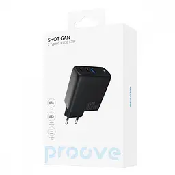 Зарядний пристрій Proove Shot GaN 67 W (2 Type-C + 1 USB) чорний (WCSG67120001) - мініатюра 2