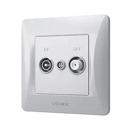 Розетка TV+SAT кінцева срібний шовк VIDEX BINERA VIDEX (25037-000) - мініатюра 3