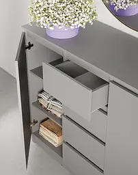 Комод в спальню MebelStar Нео 2Д4Ш 120x43x98 см Сіра мишка (MBS-1066) - мініатюра 3