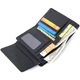 Практичний гаманець із монетницею з натуральної шкіри ST Leather 22740 чорний - мініатюра 9