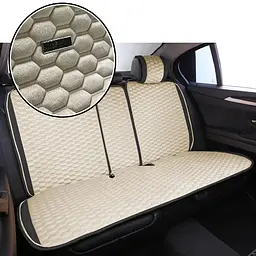 Накидки для задніх сидінь Алькантара Palermo Premium Бежеві-Чорний кант