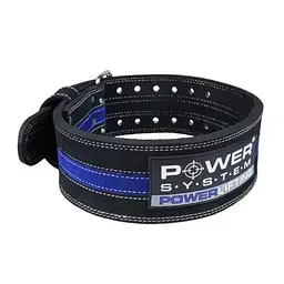 Пояс для важкої атлетики Power System PS-3800 PowerLifting, Black/Blue - M - мініатюра 3