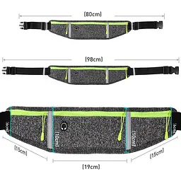 Спортивна поясна сумка для бігу BeCover DL0005 Dark Gray (706065) + подарунок органайзер для навушників - мініатюра 3
