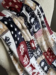 Плед Ecotton 200х220 см Well Soft новорічний з оленями синій (24185) - мініатюра 5