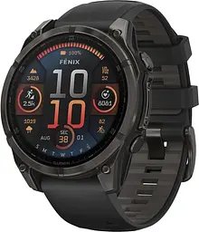 Смарт-часи Garmin Fenix8 Amoled 47мм Sapphire CarbonGrey DLC Titanium w.Чорний/Pebble Сірий S.Band