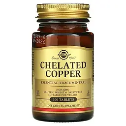 Медь Chelated Copper 100 таблеток Solgar vit0005387