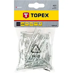 Заклепки Topex алюмінієві 3.2x10 мм 50 шт. (4.3e+303)