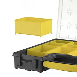 Органайзер коробка з ручкою пластикова 16.5" 420x335x62 мм INTERTOOL BX-4009 - мініатюра 4