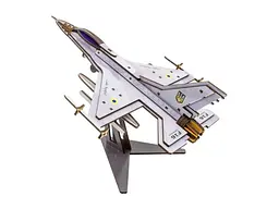 Дерев'яний 3D конструктор Літак F16, Puzzleоk (Puz-26913), 79 дет. - мініатюра 5