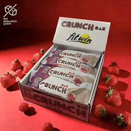 Батончик FitWin Crunch Bar 25%, 12*50 грам - Лічі-полуниця