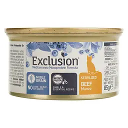 Вологий корм для котів Exclusion Noble Grain Cat Sterilized Beef All Breeds, 85 г - мініатюра 2