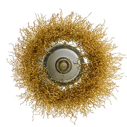 Щітка чашкова 75 мм, для дриля, 1/4", гофр. пров., латунована Polax (54-172) - мініатюра 2