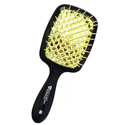 Щітка для волосся Salon Professional SP0099 SL масажна, продувна 20 см чорна з жовтим