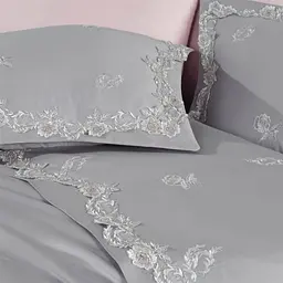 Комплект постільної білизни Dantela Vita Acelya з мереживом. Євро Різнокольоровий 000230381 - мініатюра 2