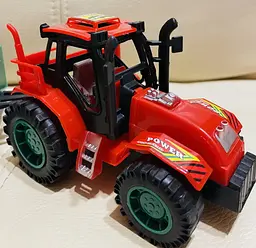 Іграшковий пластиковий трактор з причепом та тваринами Farm Tractor Hot power (077871) Червоний із зеленим - мініатюра 9