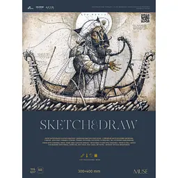 Блок Muse Sketch&Draw на склейці 30х40 см 50 аркушів в асортименті (PB-GB-050-079)