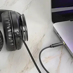 AUX кабель Hoco UPA30 Jack 3.5 to Jack 3.5 1 м чорний - мініатюра 2