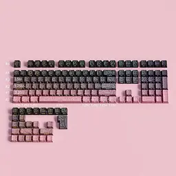 Набір кейкапів PBT Black-Pink Gradient Lines / 97 шт / OEM-профіль / Pink - мініатюра 2