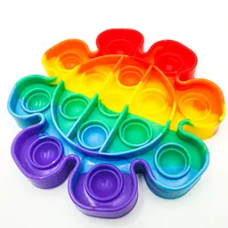 Сенсорна іграшка антистрес силіконова нескінченна пухирця поп іт UKC Pop It Fidget квітка веселка
