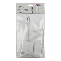 Мульти адаптер хаб Type-CHDMI + USB3.0 + Type-C білий - мініатюра 3