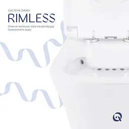Унітаз підлоговий Qtap Presto Quadro Rimless з сидінням Slim Duroplast/ Soft-close/ Quick Release QT24221215AW - мініатюра 4