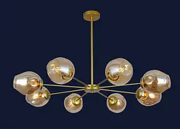 Люстра стельова Levistella 7526039-8 GD+BR, E27, золото, коричневий, сучасний стиль - мініатюра 2