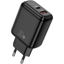 Зарядний пристрій для смартфона Kakusiga KSC668 dual port 30W QC3.0 чорний - мініатюра 2