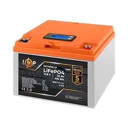 Акумулятор LP LiFePO4 12,8V - 32 Ah (410Wh) (BMS 30А/15A) пластик LCD - мініатюра 2