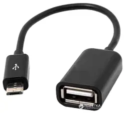 Кабель-перехідник Lapara OTG USB2.0 AF – MicroUSB довжина 0.16 м чорний (LA-UAFM-OTG чорний)